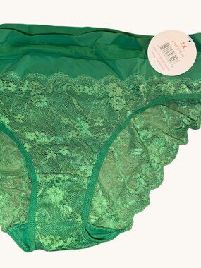 NWT Spendies Kelly Green Lacey Panty Size 2X